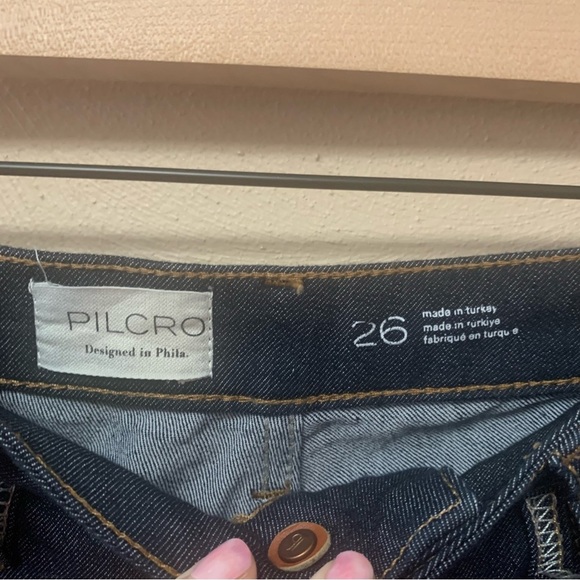 Pilcro Anthropologie Split Front Bootcut Jeans Dark Wash Size 26 - Picture 12 of 13